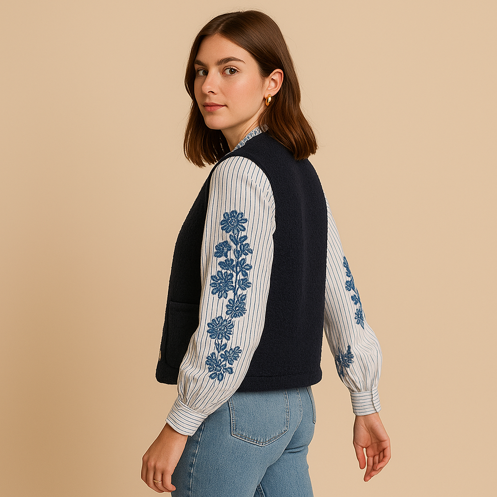 Women’s Warm Lambswool Vest – Sleeveless Buttoned Outerwear