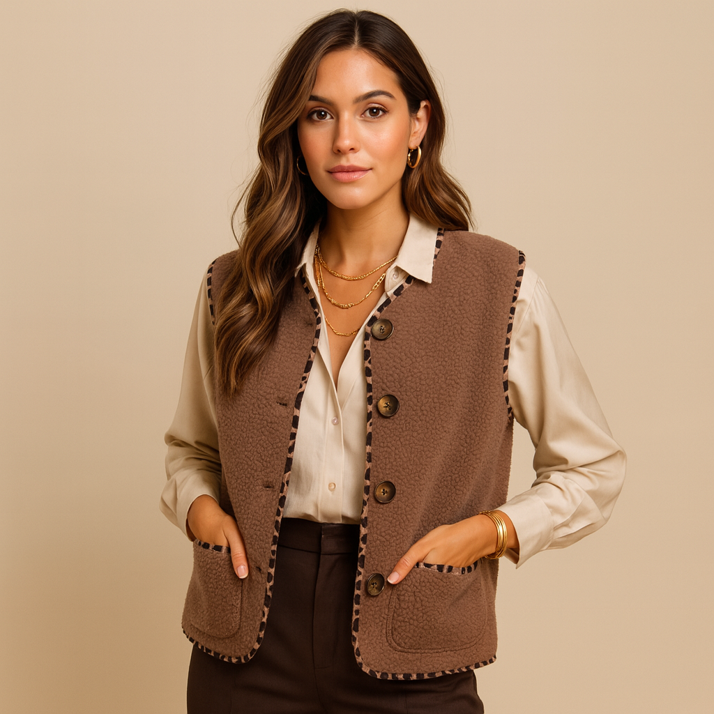 Women’s Lamb Wool Vest – Chic Faux Fur Sleeveless Jacket