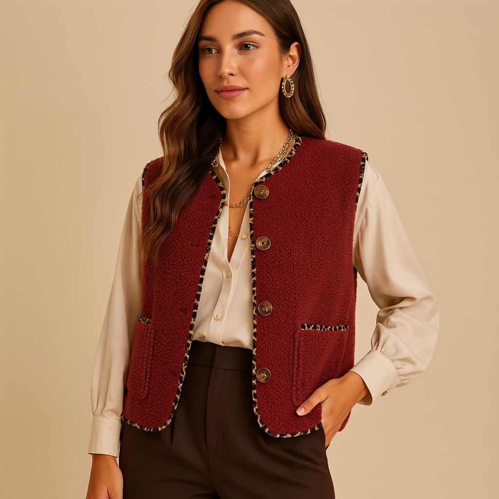 Women’s Lamb Wool Vest – Chic Faux Fur Sleeveless Jacket