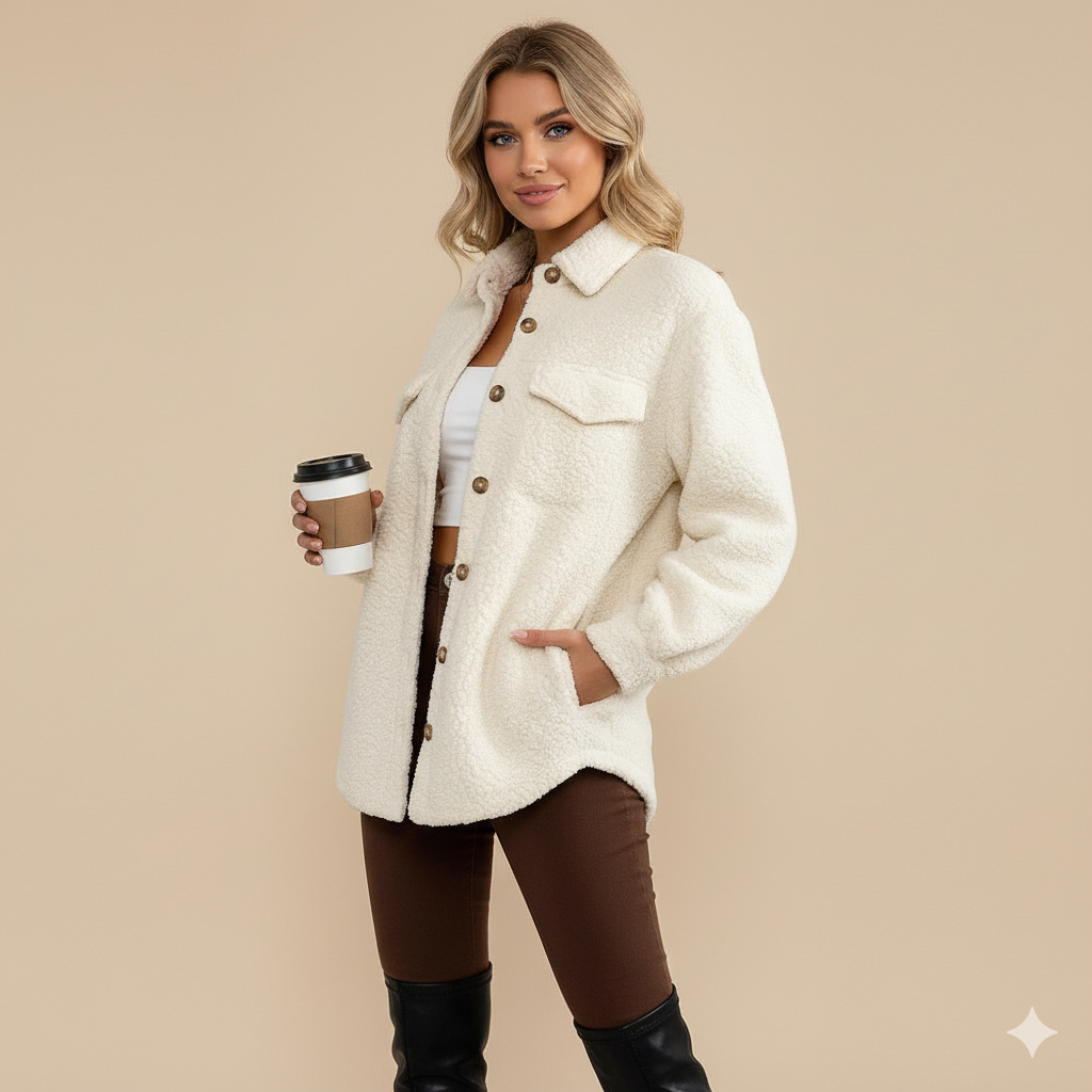 Women's Fleece Shirt Jacket – Soft Lapel Overshirt