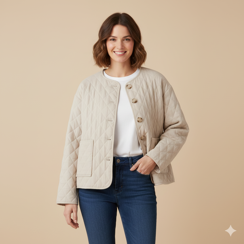 Women's Quilted Cotton Jacket – Lightweight Autumn & Winter Coat