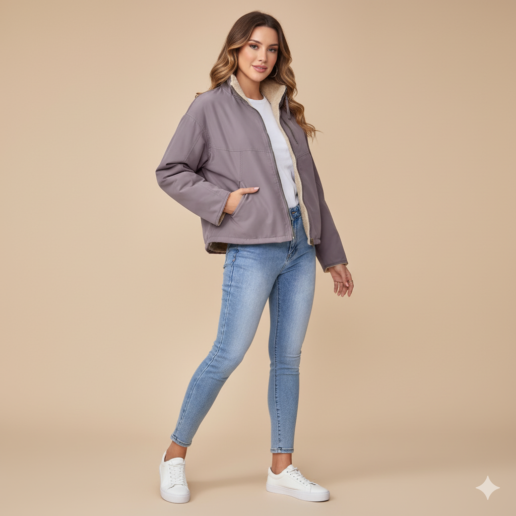 Women's Cotton-Padded Jacket – Velvet Stand Collar Coat