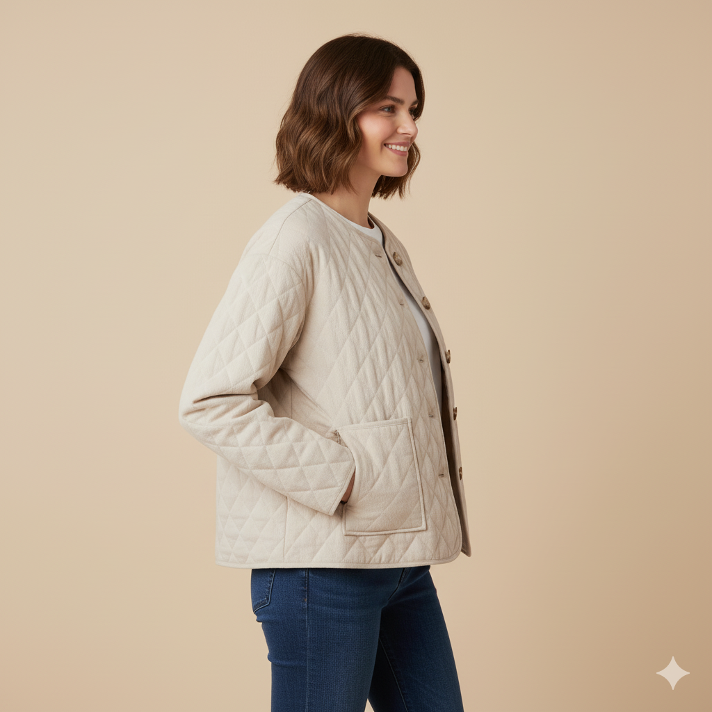 Women's Quilted Cotton Jacket – Lightweight Autumn & Winter Coat