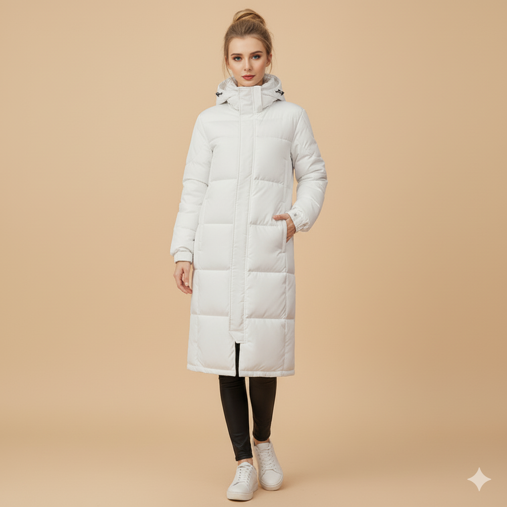 Women's Long Puffer Coat – Thick Overknee Winter Jacket