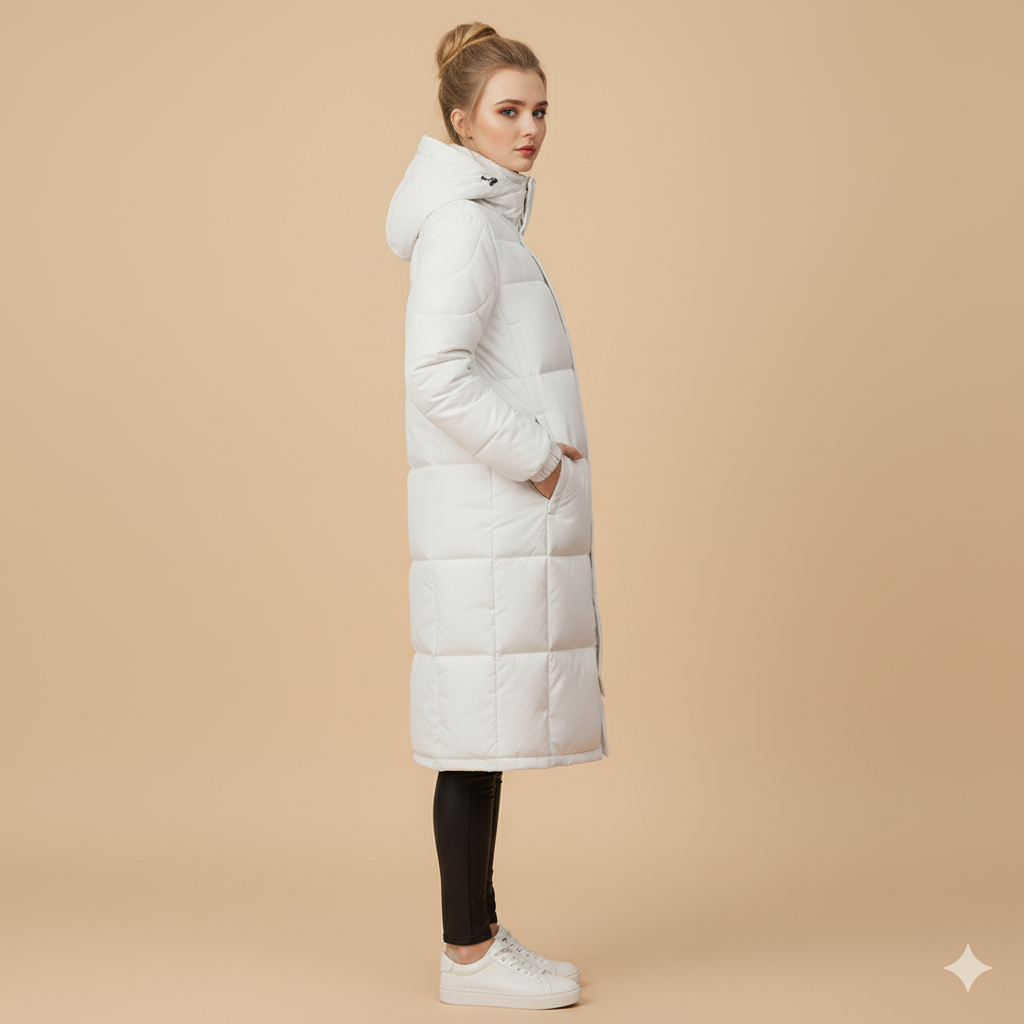Women's Long Puffer Coat – Thick Overknee Winter Jacket