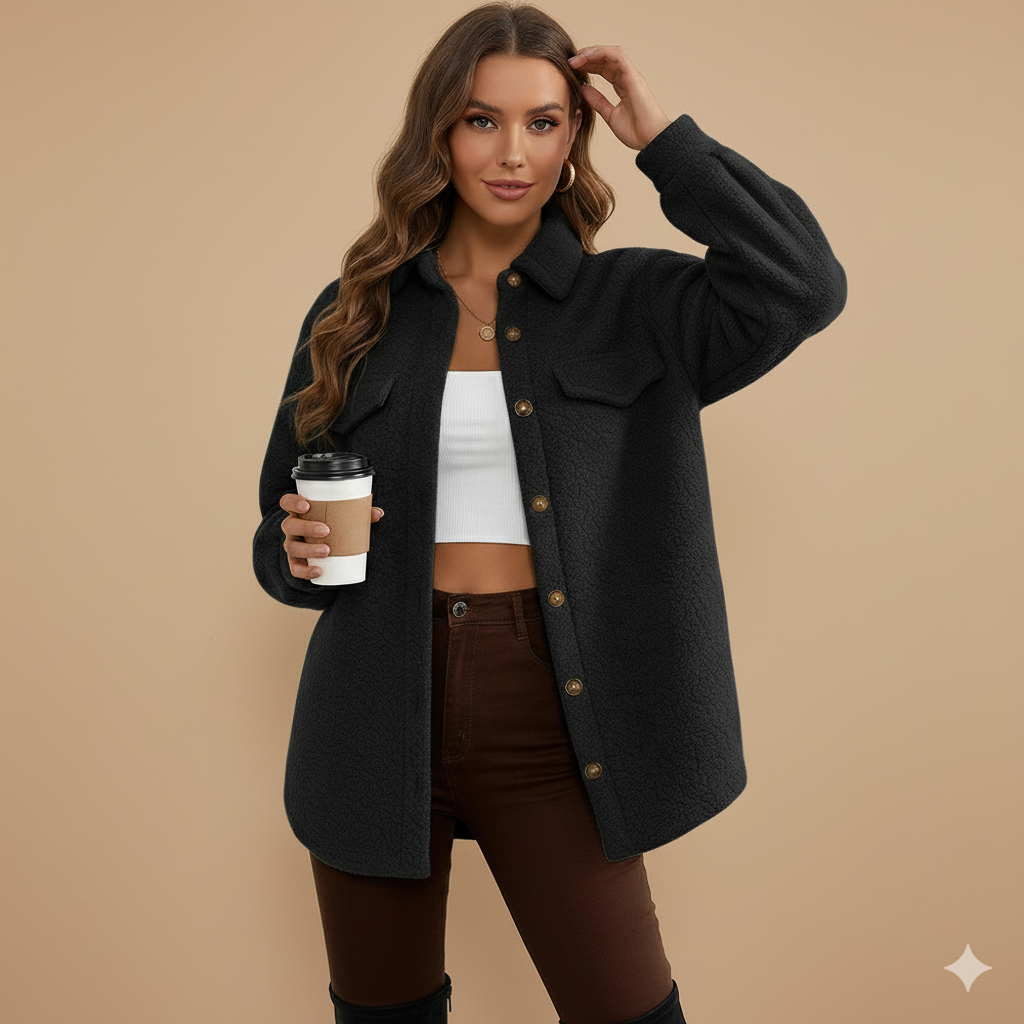 Women's Fleece Shirt Jacket – Soft Lapel Overshirt