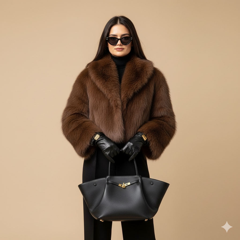 Women's Short Faux Fur Coat – Chic Winter Elegance