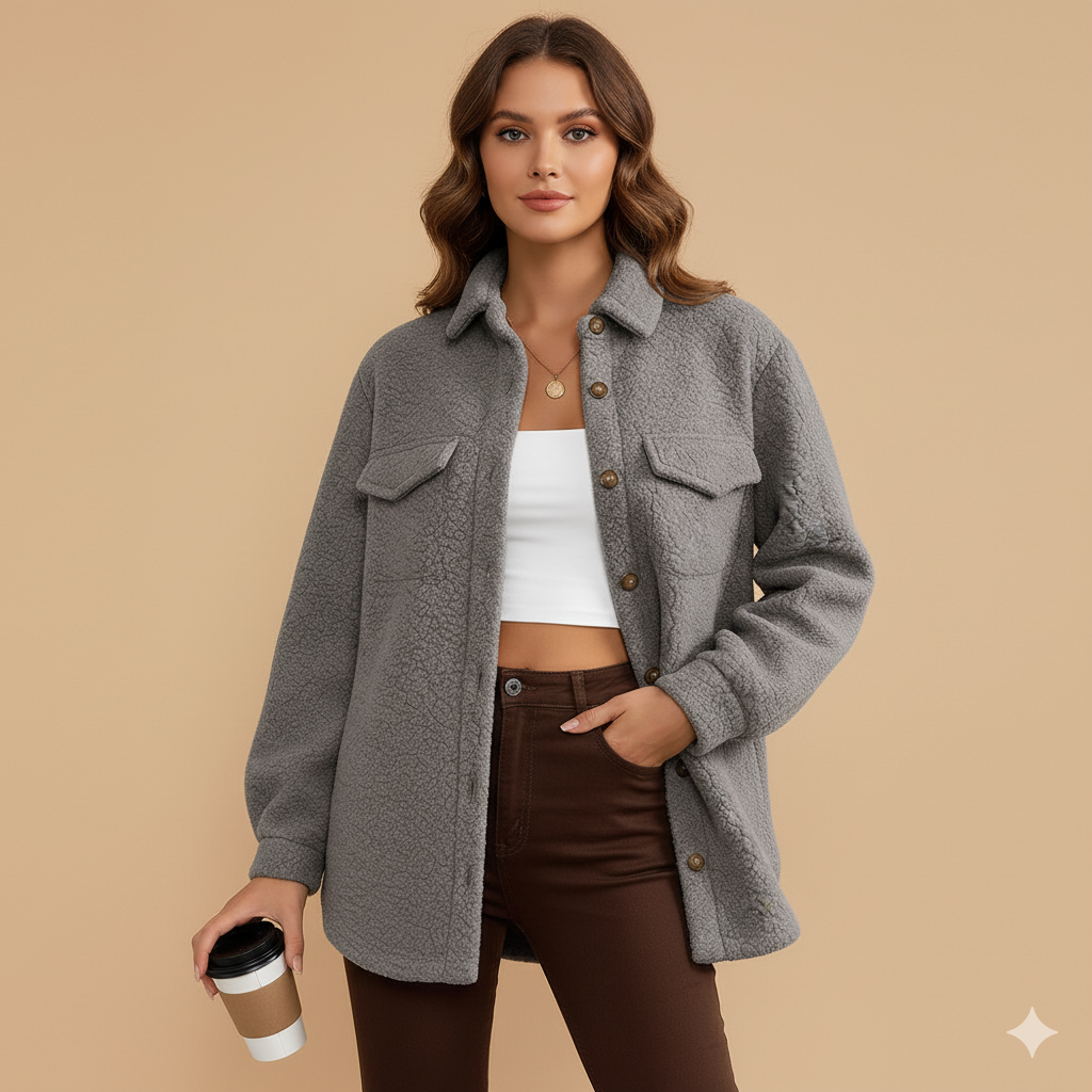 Women's Fleece Shirt Jacket – Soft Lapel Overshirt