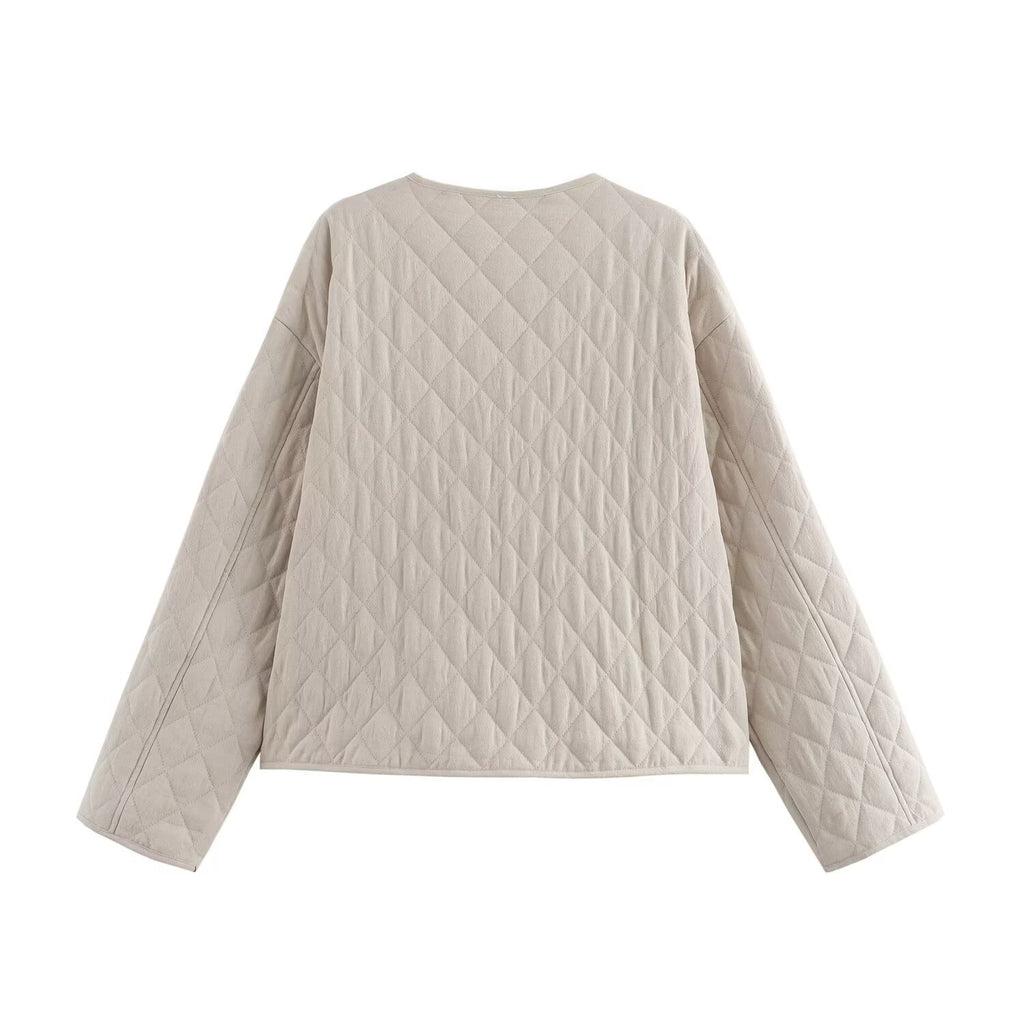 Women's Quilted Cotton Jacket – Lightweight Autumn & Winter Coat