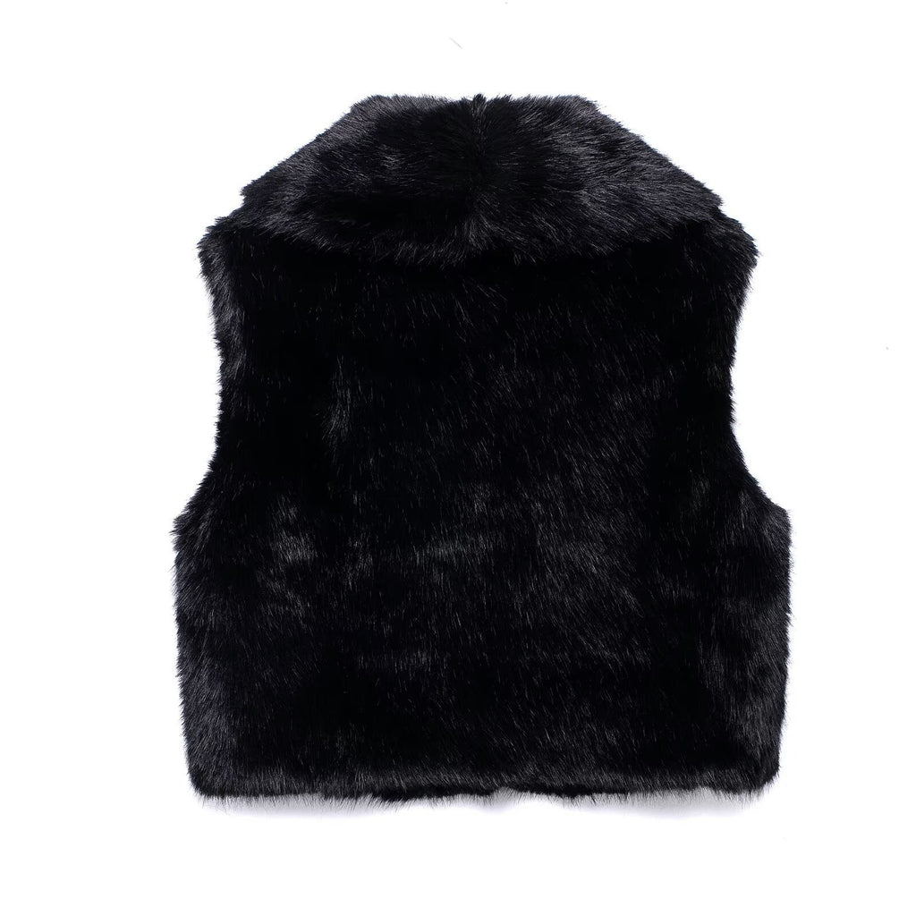 Women’s Fur Vest – Sleeveless Cardigan Style Outerwear
